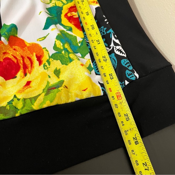 Joseph Ribkoff Multi Print Sparkle Strip 3/4 Sleeve Top - Picture 16 of 16